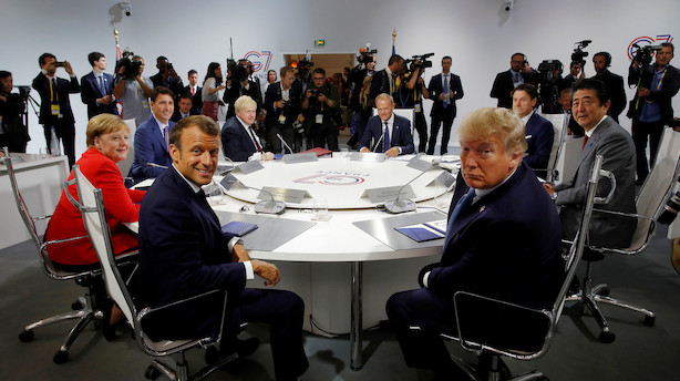 EU-ledere lægger pres på Trump på G7-topmøde for at nedtone handelskrigen