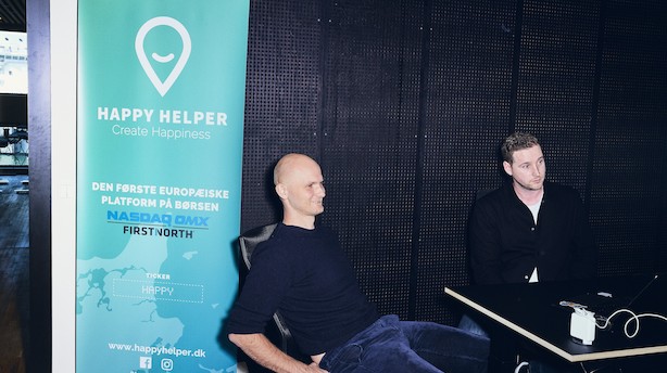 Skår i glæden til Happy Helper på første børsdag: Aktien nede med 13 pct