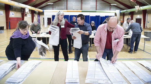 Optælling for kommunalvalget i gang: Nu tikker de første resultater ind