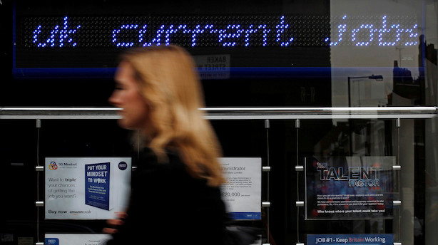 Britisk arbejdsmarked trodser nedgang