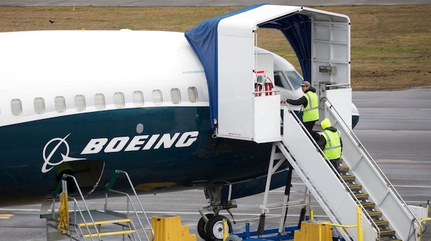 Aktieåbning i USA: Boeing bakker efter bøvl med flymodel i bleggrøn åbning