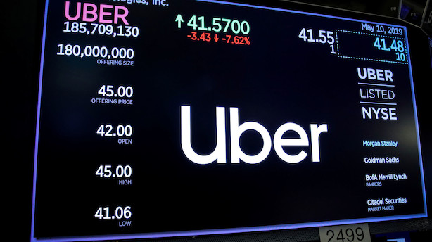 Aktieåbning i USA: Uber får kurssmæk efter skuffende regnskab